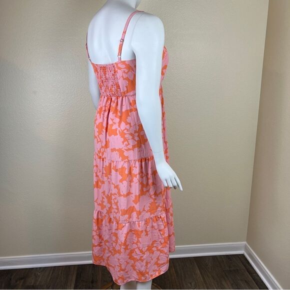 Social Standard Women Size 2XL Floral Tiered Smock Pullover NEW Midi Dress Boho - Picture 12 of 16